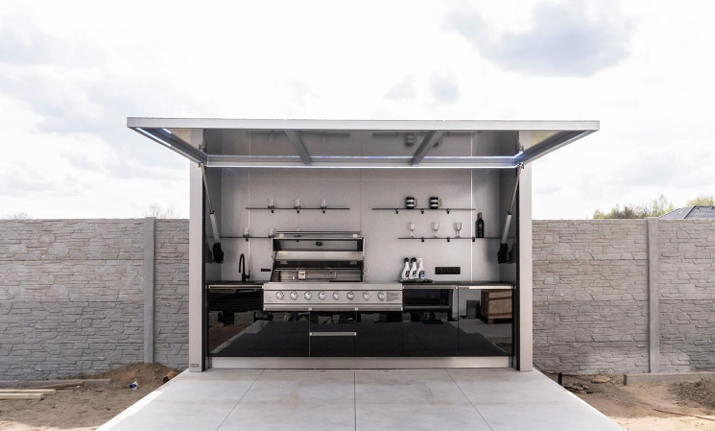 Modern stainless steel modular outdoor kitchen | housetopic