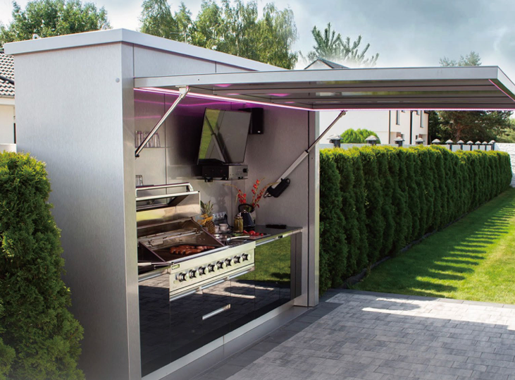 Sleek QGesto outdoor kitchen with grill | housetopic