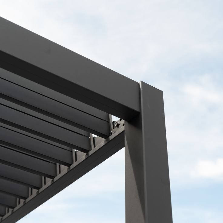 Nova Titan grey aluminum pergola detail | housetopic