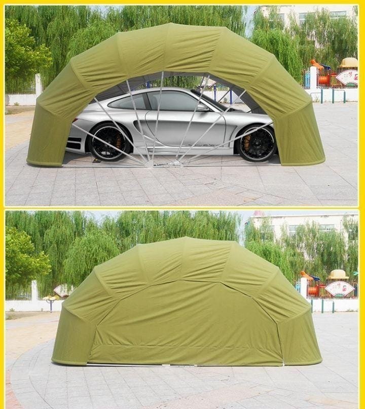 Green portable folding car garage shelter | housetopic